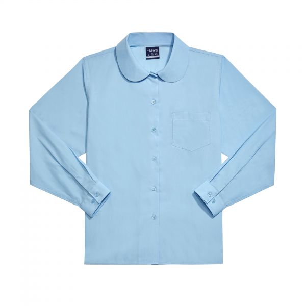 Winter Long Sleeve Girls Sky Blue Blouse